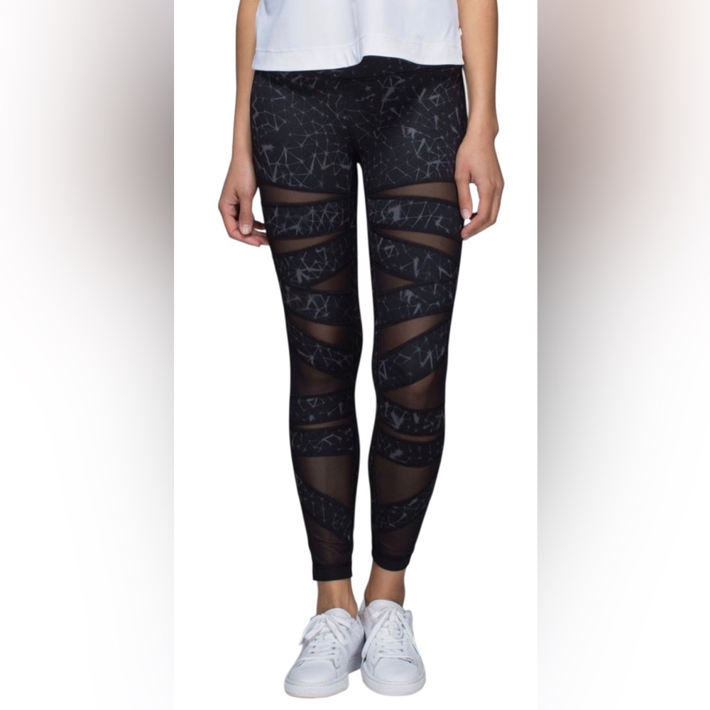 Lululemon | High Times Tech Mesh Star Crushed RARE Size 4 Womens Leggings
